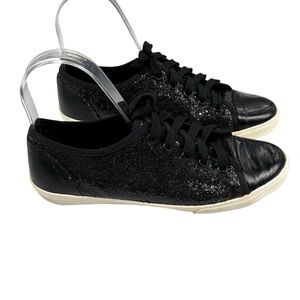 Kurt Geiger carvela black glitter cap toe sneakers size 38/8